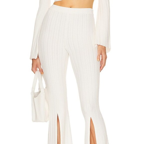 x REVOLVE Amaran Knit Pants in Ivory Michael Costello, w/tags - Picture 3 of 7